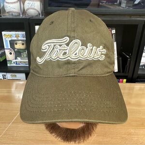 Titleist Golf Baseball Cap FJ Strapback Olive Green Canvas Embroidered Hat